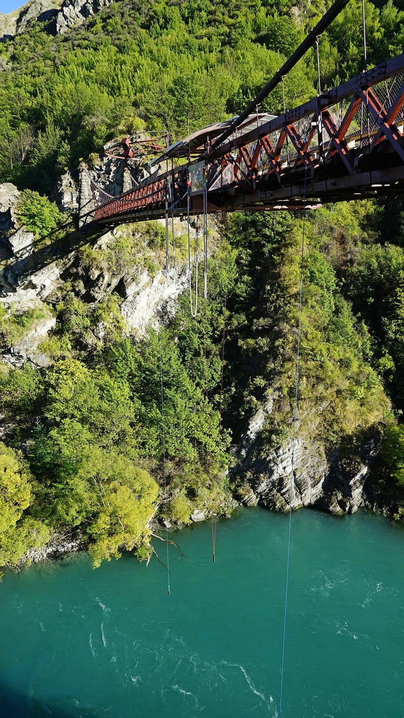 Bungee jumping from a bridge